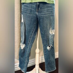GAP Blue Boyfriend Jeans with Distressed Details